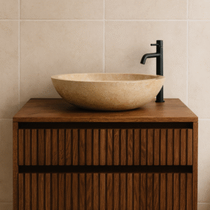 Eiken wastafel onderkast met 2 ribbelfront lades | Amsterdam