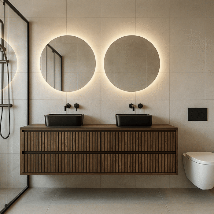 Eiken badkamermeubel met ribfront | Amsterdam