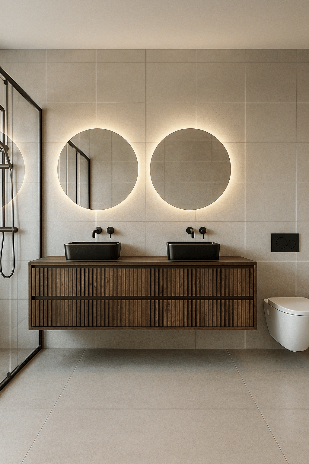 Eiken badkamermeubel met ribfront | Amsterdam