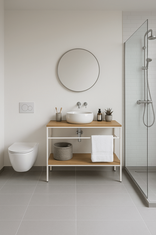 Eiken badkamermeubel met staal | Grou