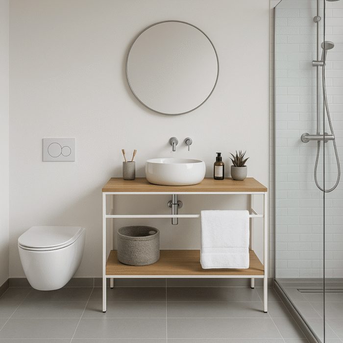 Eiken badkamermeubel met staal | Grou