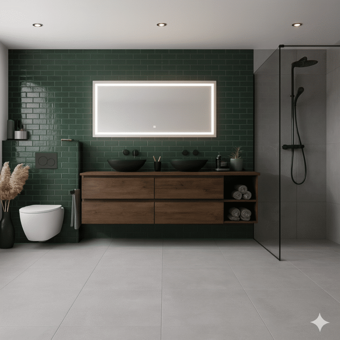 Eiken badkamermeubel zwevend | Noordwijk