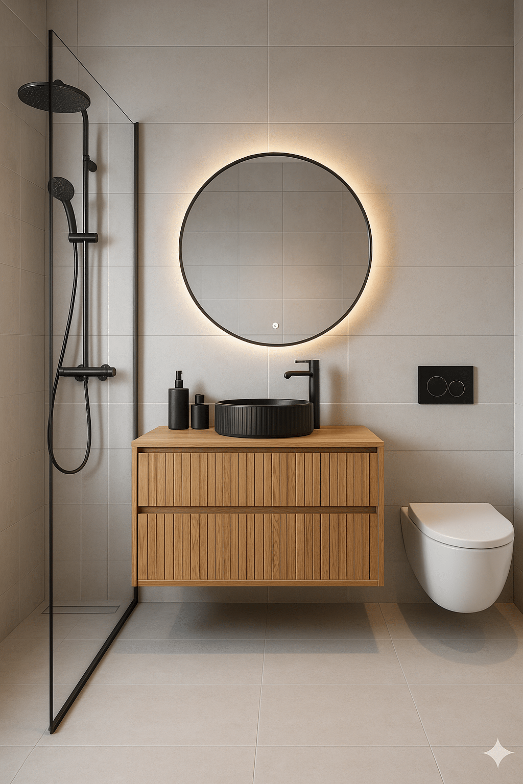 Eiken badmeubel met ribbbelfront 2 lades | Amsterdam