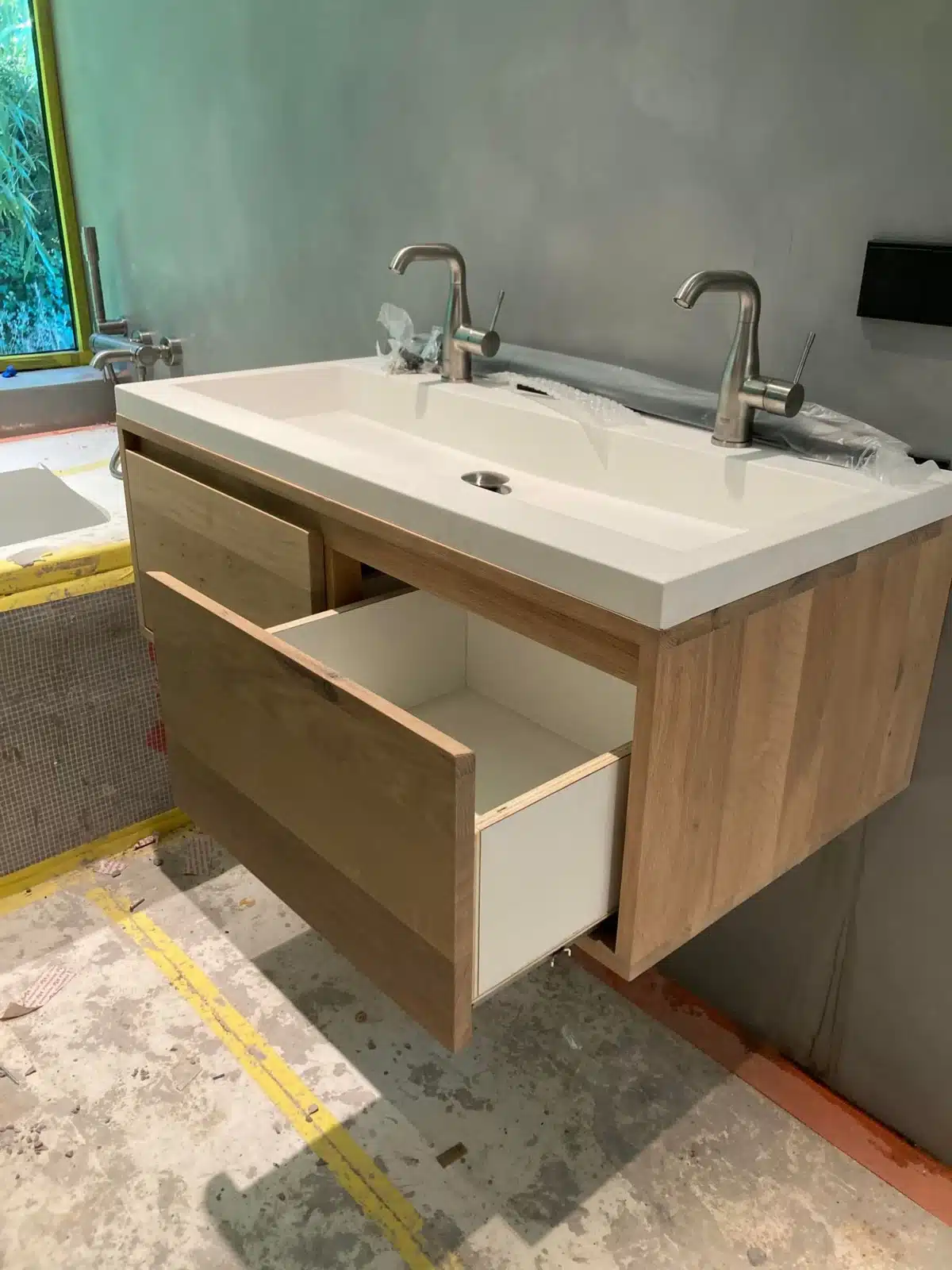 Eiken wastafelmeubel 2 lades | Groningen - Afbeelding 4