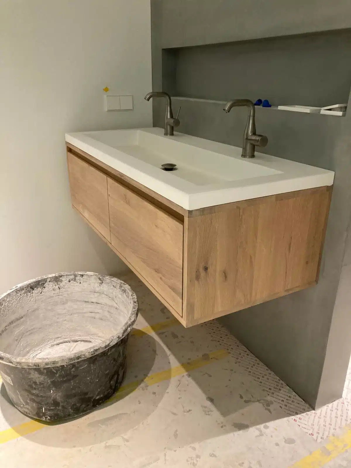 Eiken wastafelmeubel 2 lades | Groningen - Afbeelding 3