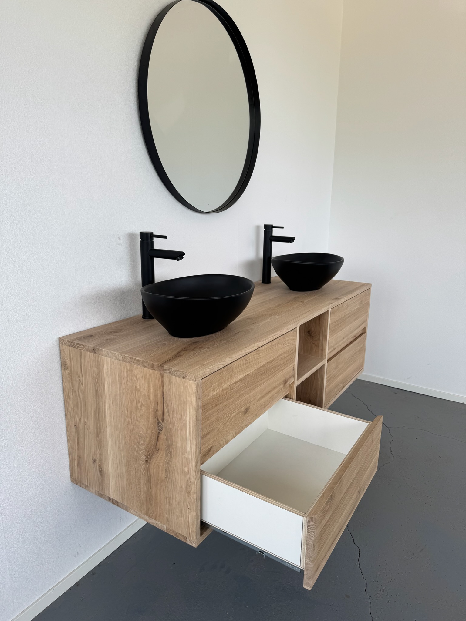 Eiken Badkamermeubel met 4 lades massief | Utrecht - Afbeelding 5