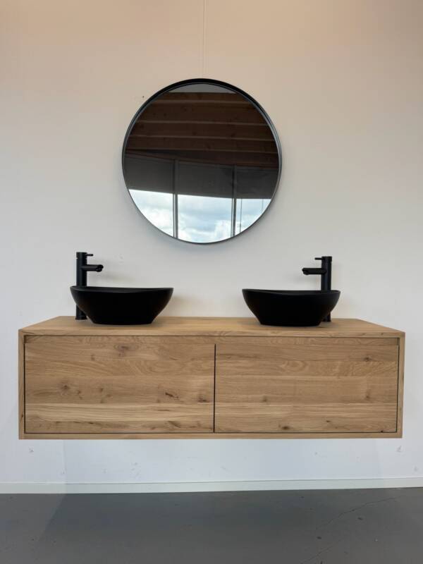 Eiken badkamermeubel met 2 ruime lades | Groningen