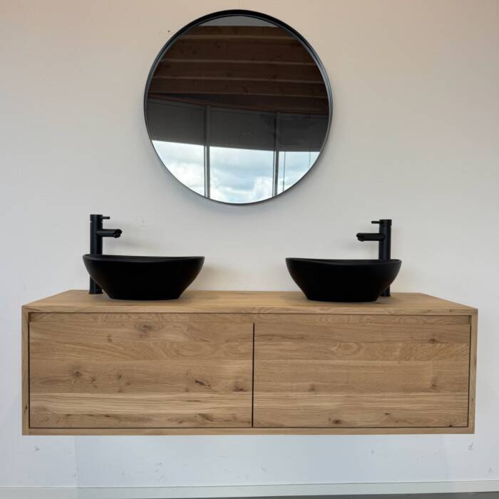 Eiken badkamermeubel met 2 ruime lades | Groningen