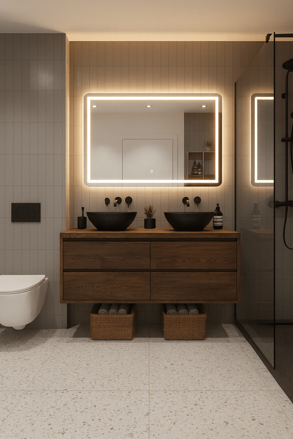 Massief eiken badkamermeubel met boomkant blad | Amsterdam