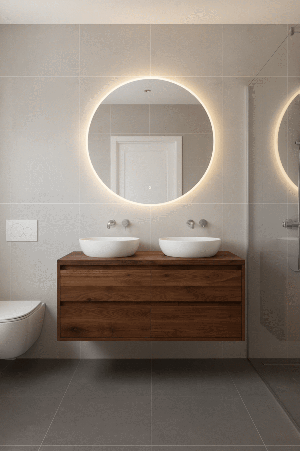 Notenhouten badkamermeubel met 4cm topblad | Amsterdam