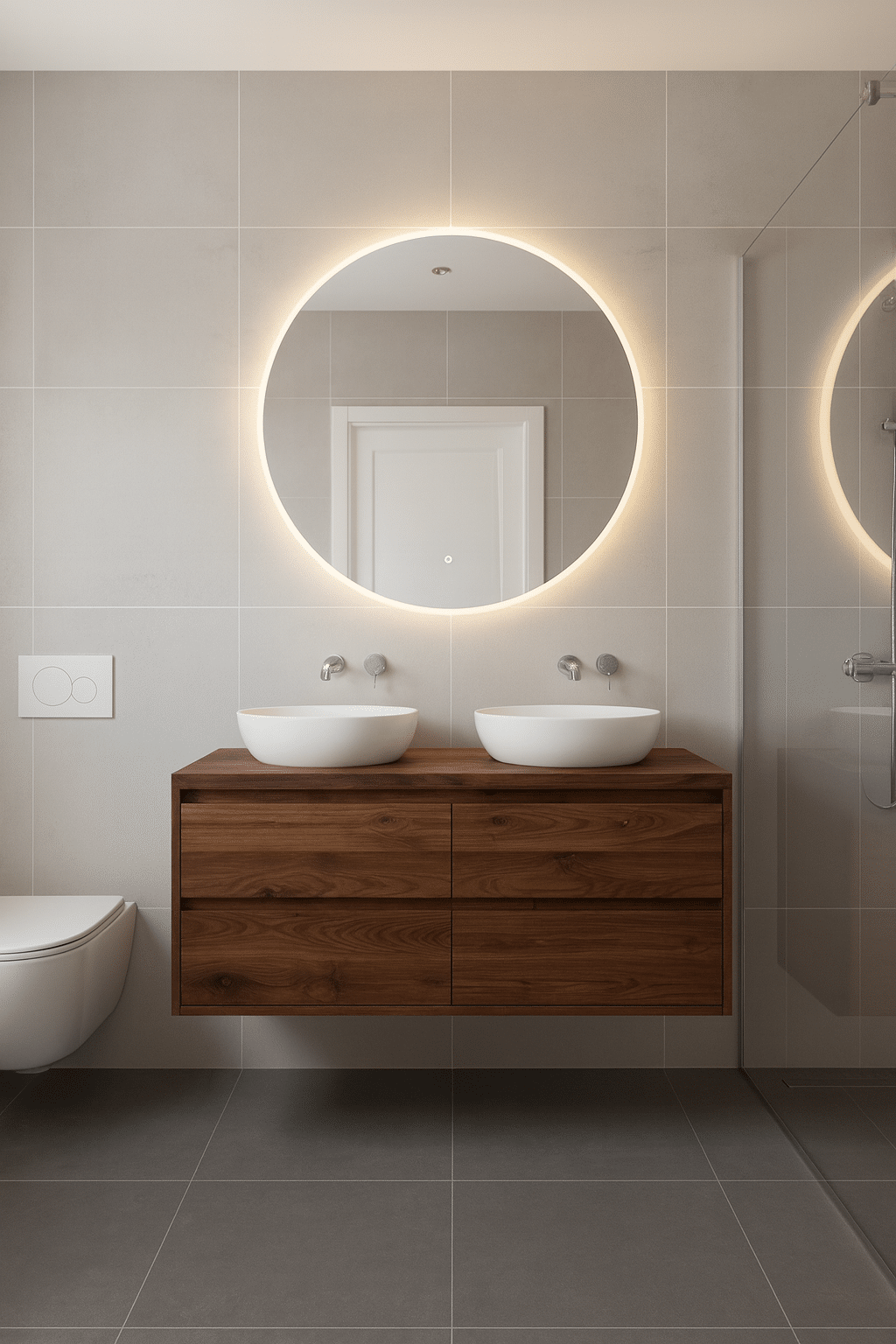 Notenhouten badkamermeubel met 4cm topblad | Amsterdam