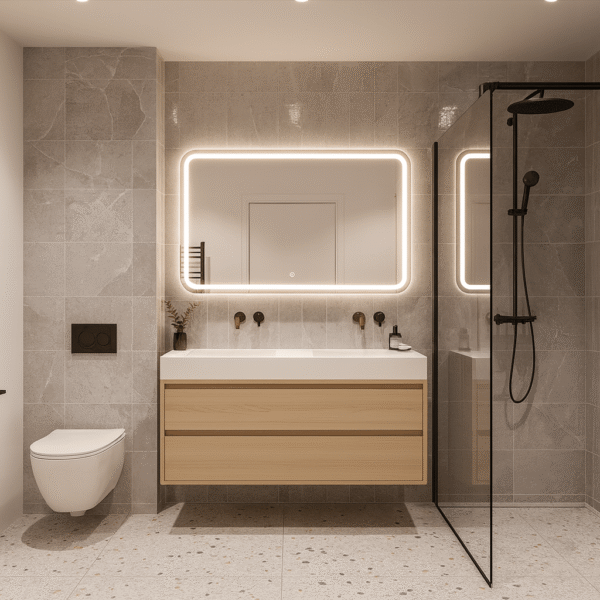 Wastafelmeubel zwevend eiken met 2 lades | Amsterdam