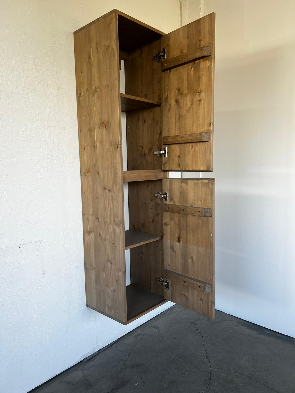 Badkamerkast zwevend massief vuren 2 softclose deuren | Amsterdam - Afbeelding 3