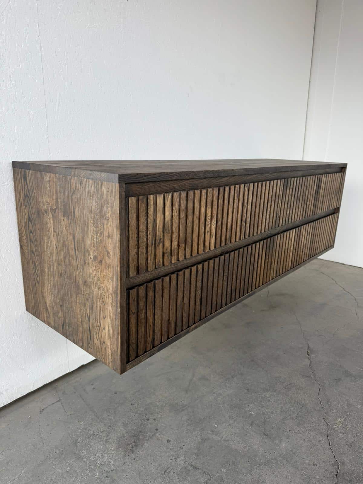 Eiken badkamermeubel met ribfront | Amsterdam - Afbeelding 8