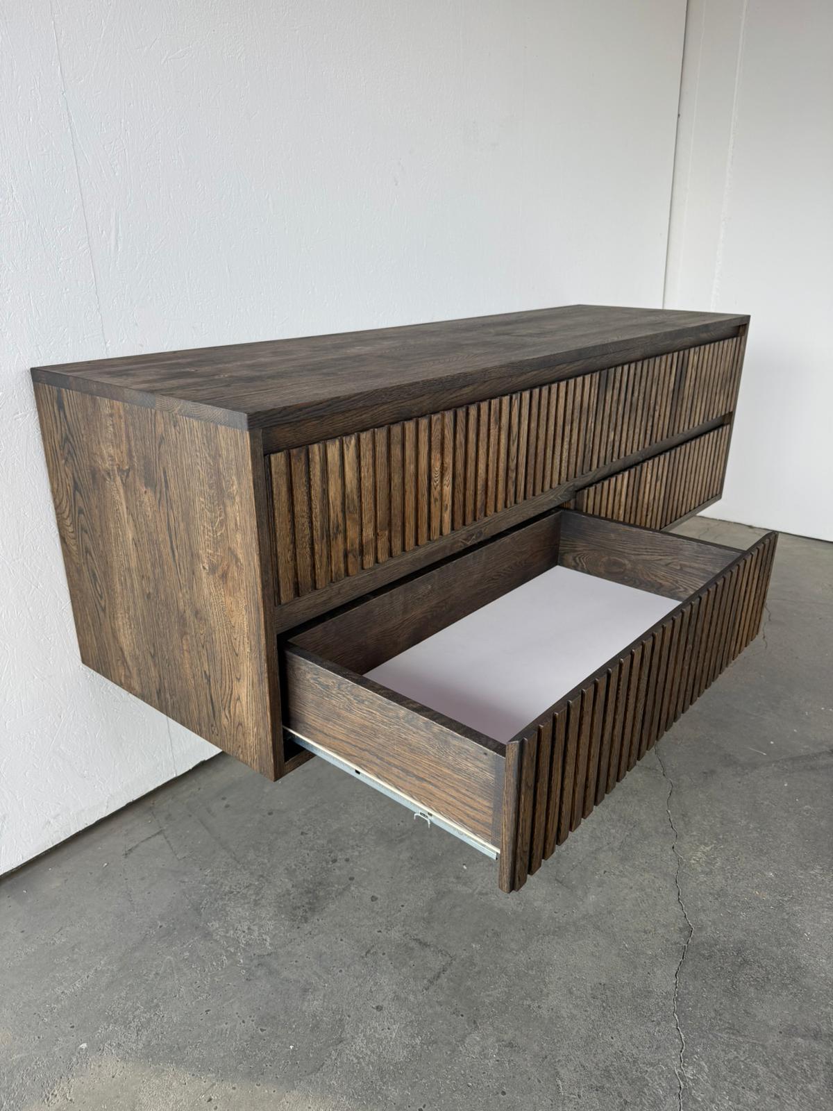 Eiken badkamermeubel met ribfront | Amsterdam - Afbeelding 6