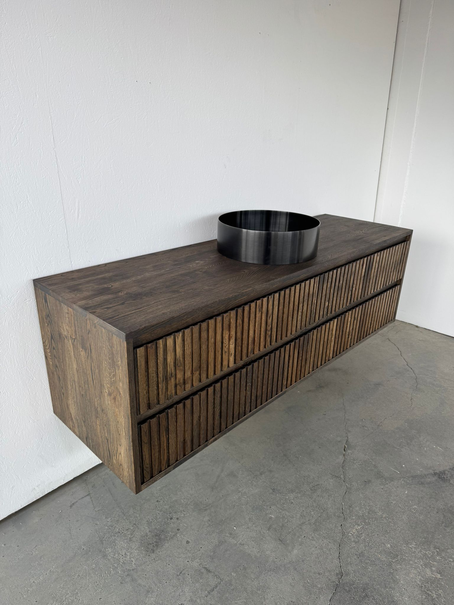 Eiken badkamermeubel met ribfront | Amsterdam - Afbeelding 3