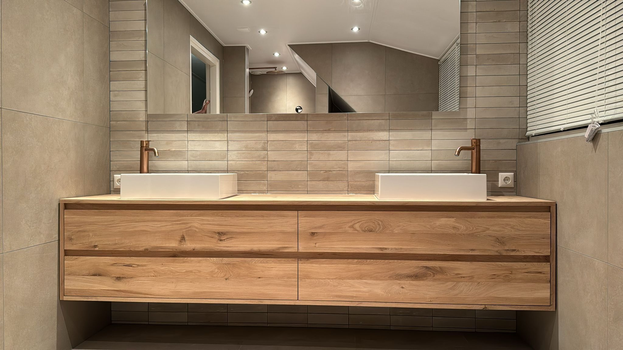 Badkamermeubel massief eikenhout 4 lades | Amsterdam - Afbeelding 3