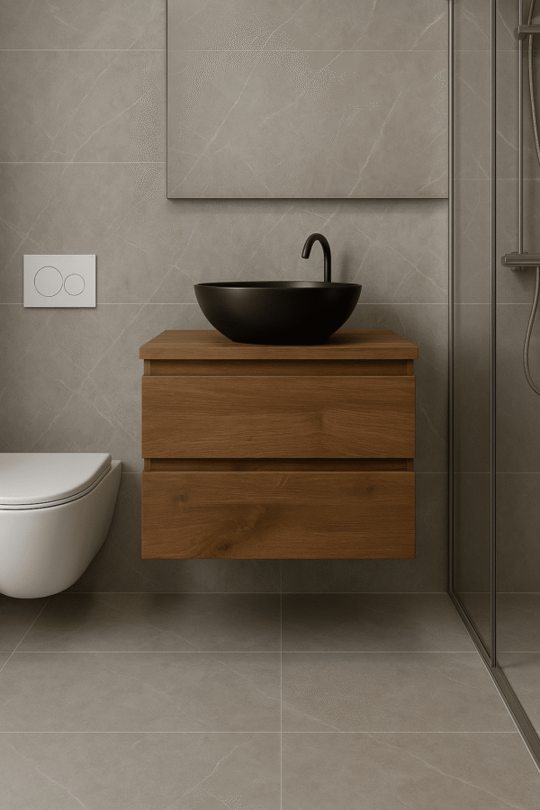 Zwevend badkamermeubel noten | Nijmegen