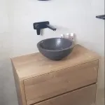 Zwevend badmeubel 2 lades oud bruin | Haarlem