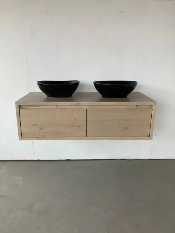 Zwevend wastafelmeubel met 2 lades cementwash | Groningen