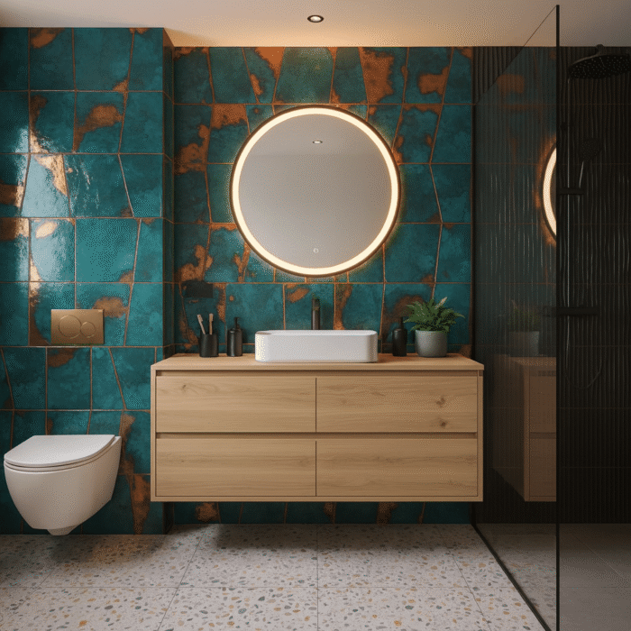 Eiken badkamermeubel zwevend met 4 softclose lades 60cm hoog | Amsterdam