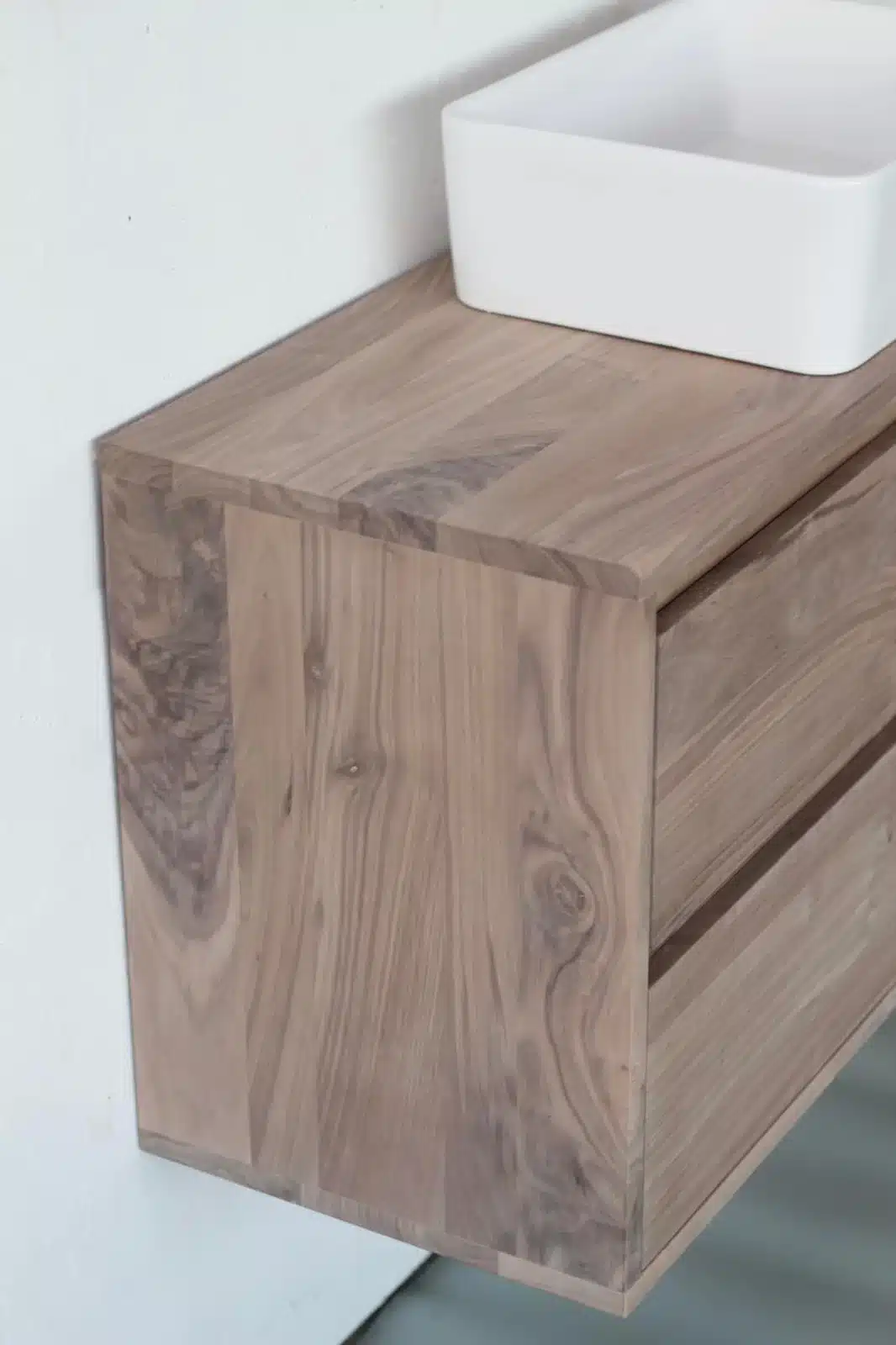 Zwevend badkamermeubel massief noten 4 lades olie | Amsterdam - Afbeelding 8