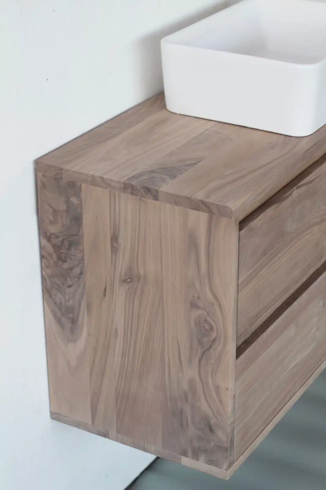 Zwevend badkamermeubel massief noten 4 lades olie | Amsterdam - Afbeelding 10