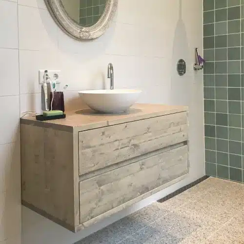 Badkamermeubel zwevend 2 lades cementwash | Haarlem