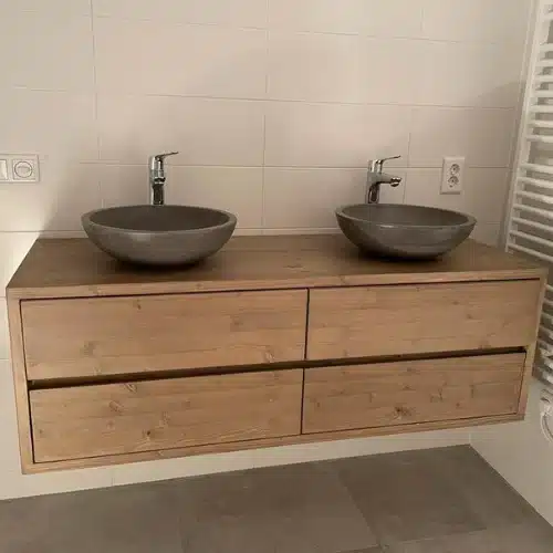 Badkamermeubel 4 lades zwevend oud bruin | Haarlem - Afbeelding 6