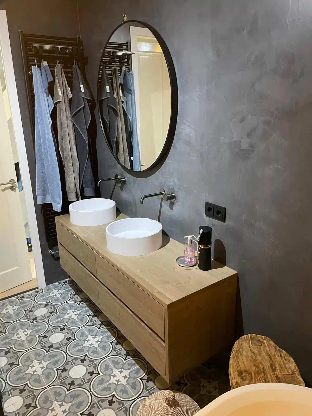 Badkamermeubel 4 lades zwevend oud bruin | Haarlem - Afbeelding 5