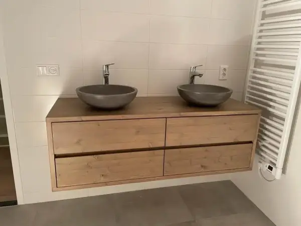 Badkamermeubel 4 lades zwevend oud bruin | Haarlem