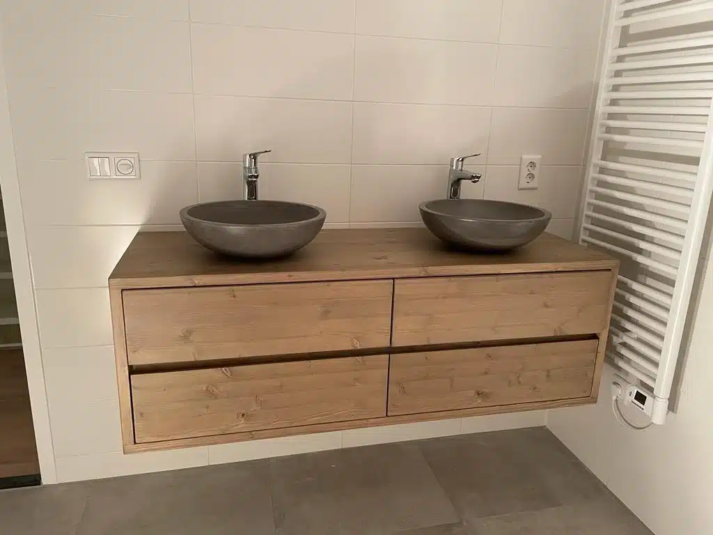 Badkamermeubel 4 lades zwevend oud bruin | Haarlem