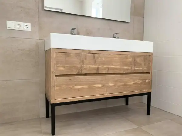 Industrieel badkamermeubel stalen onderstel | Haarlem